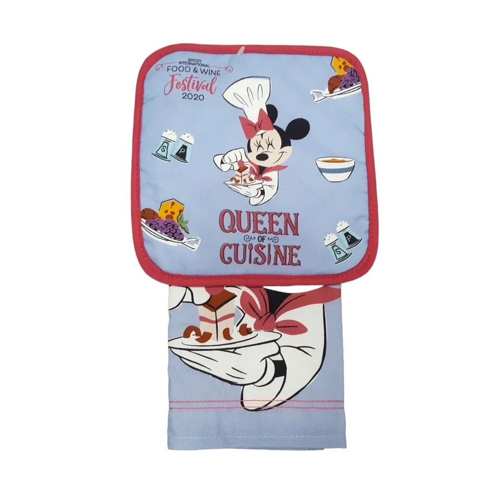 Disney Minnie Mouse‎ Epcot Food and Wine Festival 2020 Pot Holder Towel Set